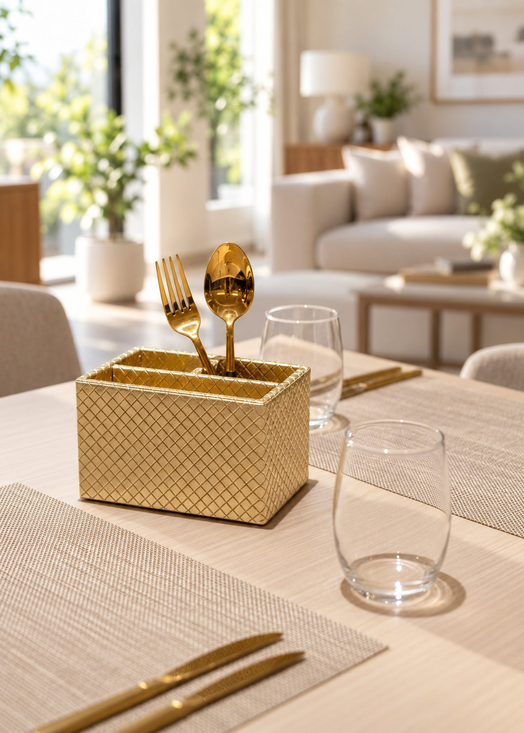 Braided Gold Cutlery Holder