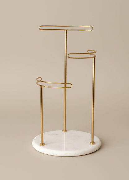 Opal Hand Towel Stand - White &amp; Gold