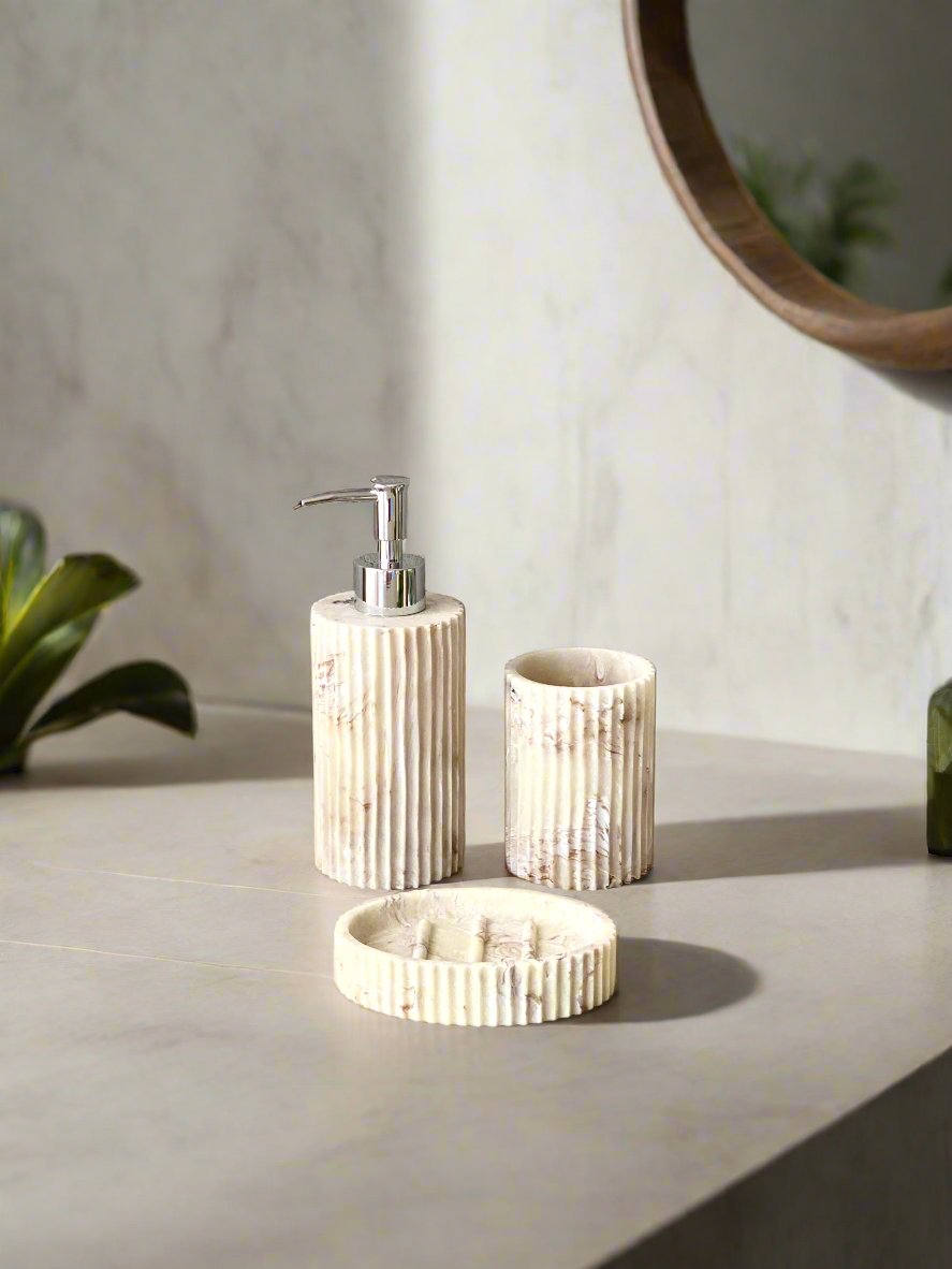 Serenity Ribbed Bathroom Set