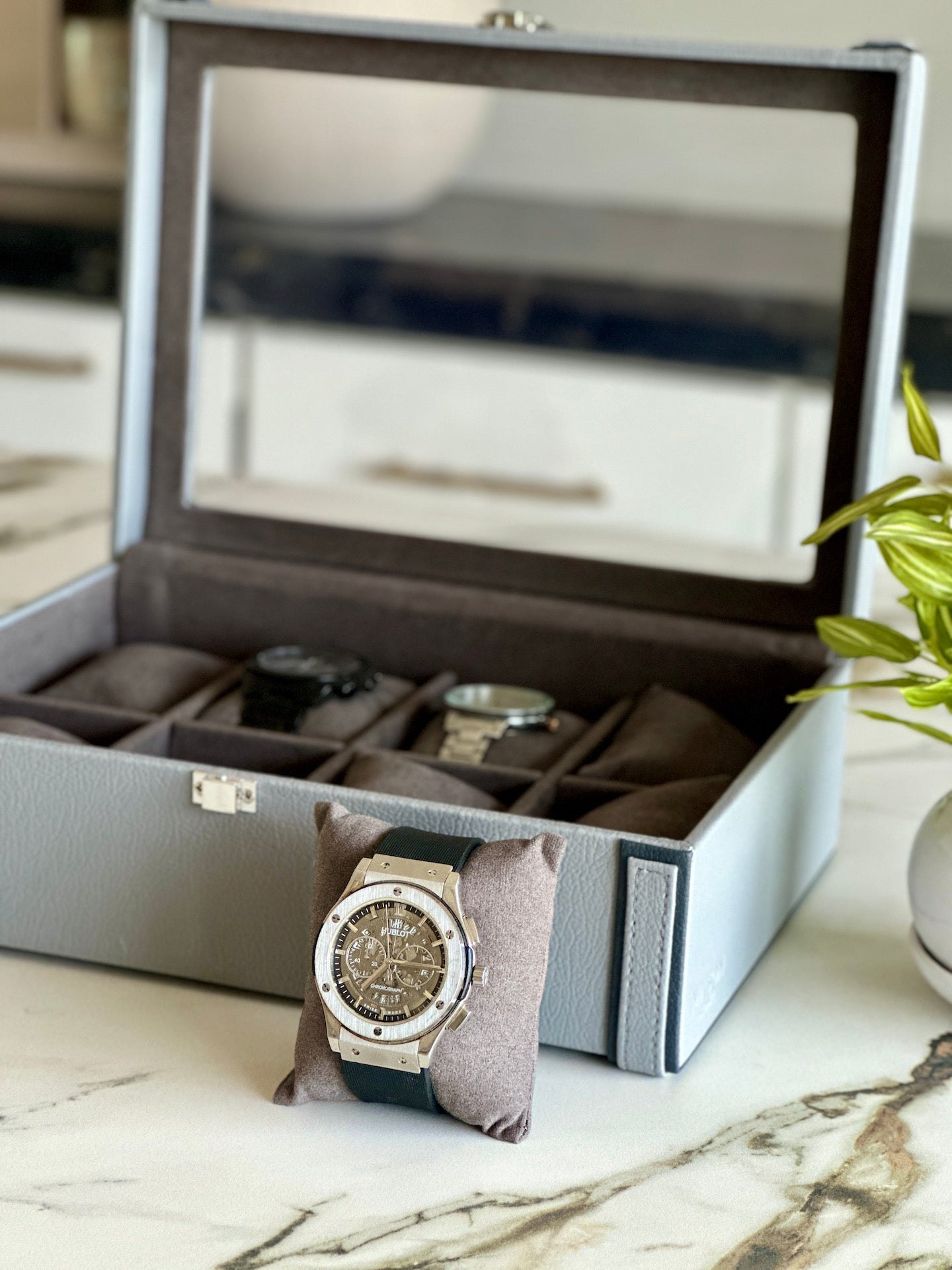 Naples Grey Watch Box - 8 Slots