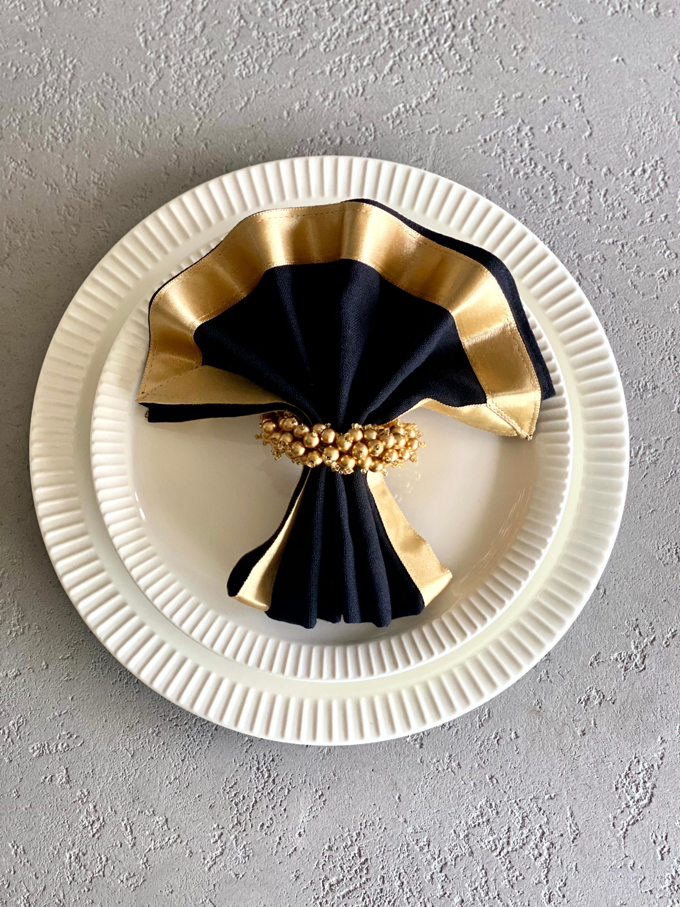 Gold Bell Napkin Ring - Set of 4