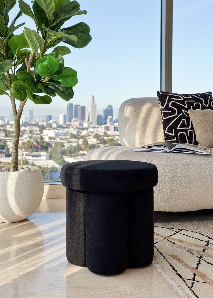 Derby Pouffe - Black