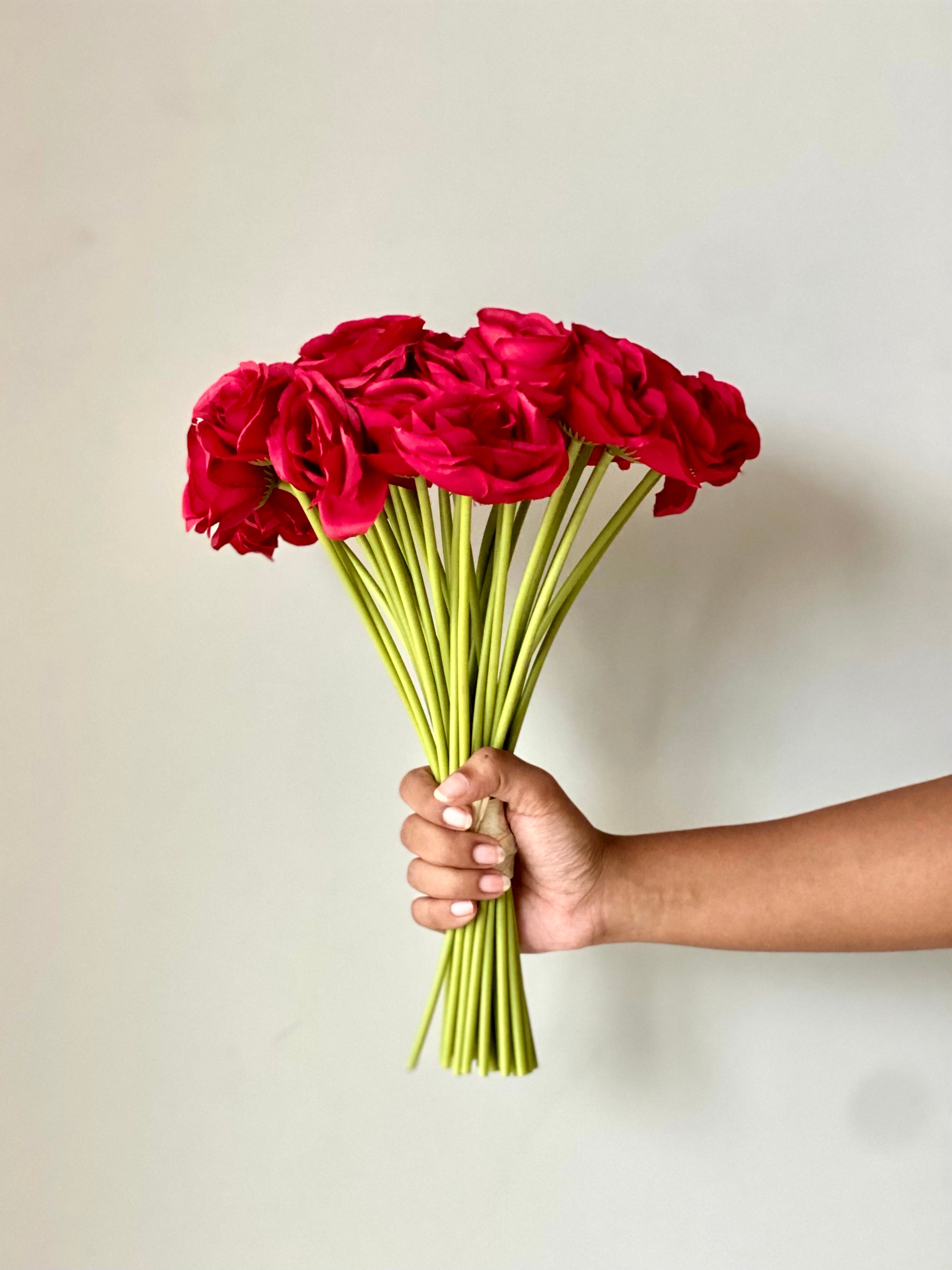 Artificial Rose Bunch - Red