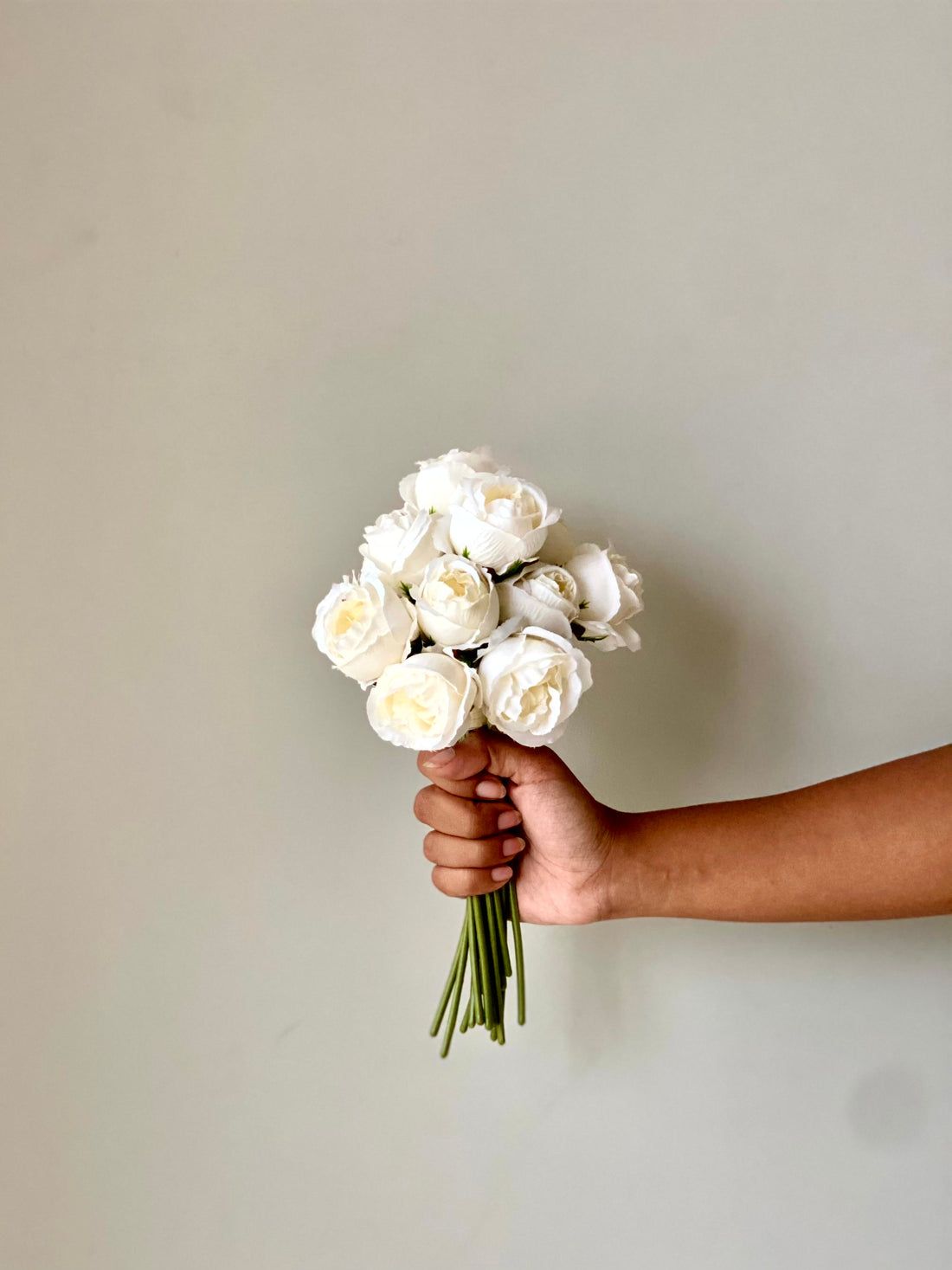 Artificial Silk Rose Bunch - White