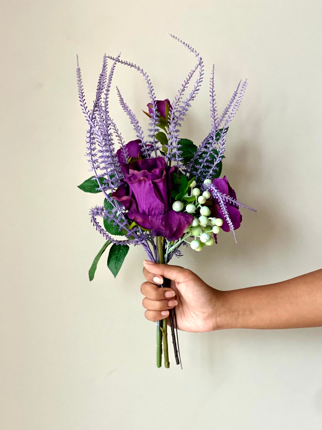 Artificial Mixed Flower Bunch - Deep Purple