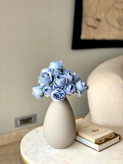 Artificial Silk Rose Bunch - Blue