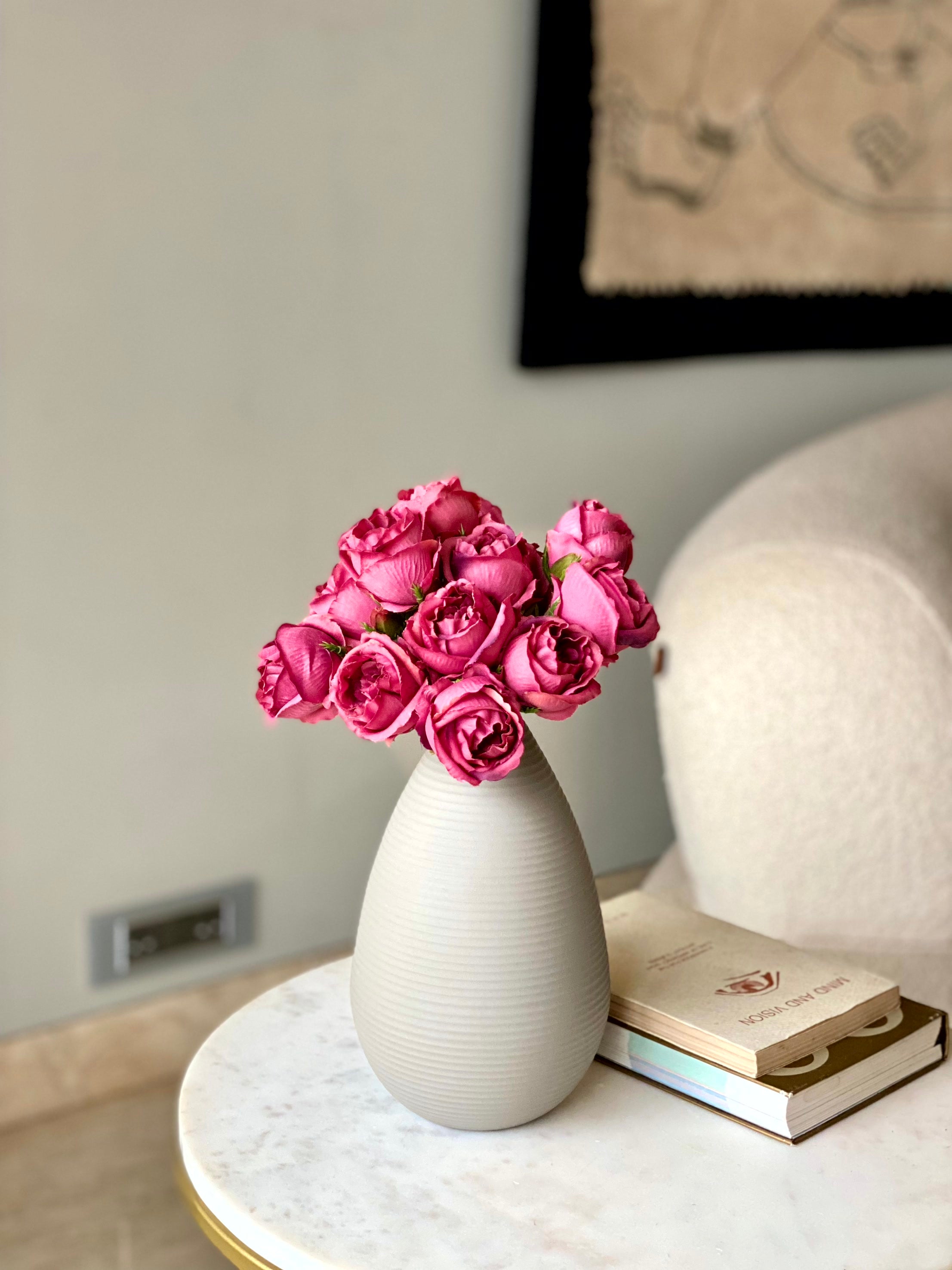 Artificial Silk Rose Bunch - Pink