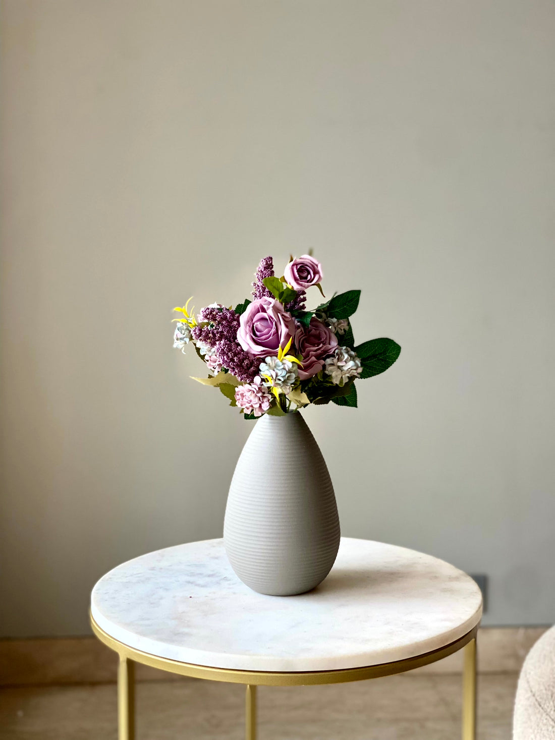 Artificial Mixed Flower Bunch - Lavender