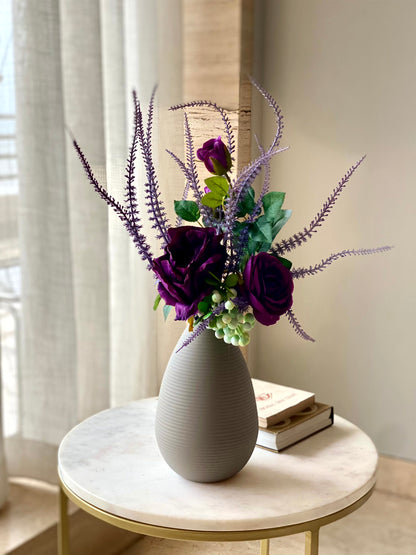 Artificial Mixed Flower Bunch - Deep Purple