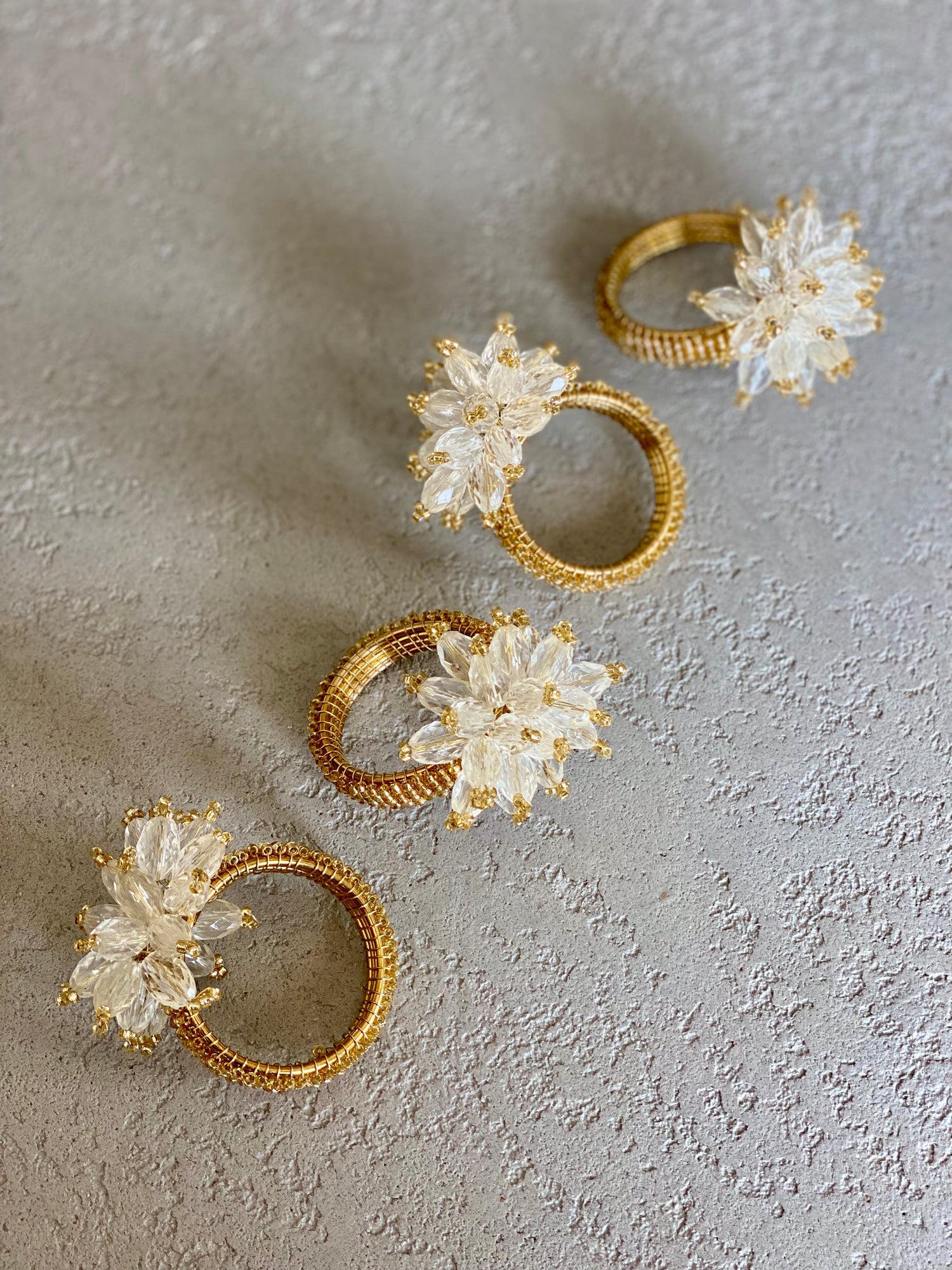 Delicate Fleur Napkin Ring - Set of 4