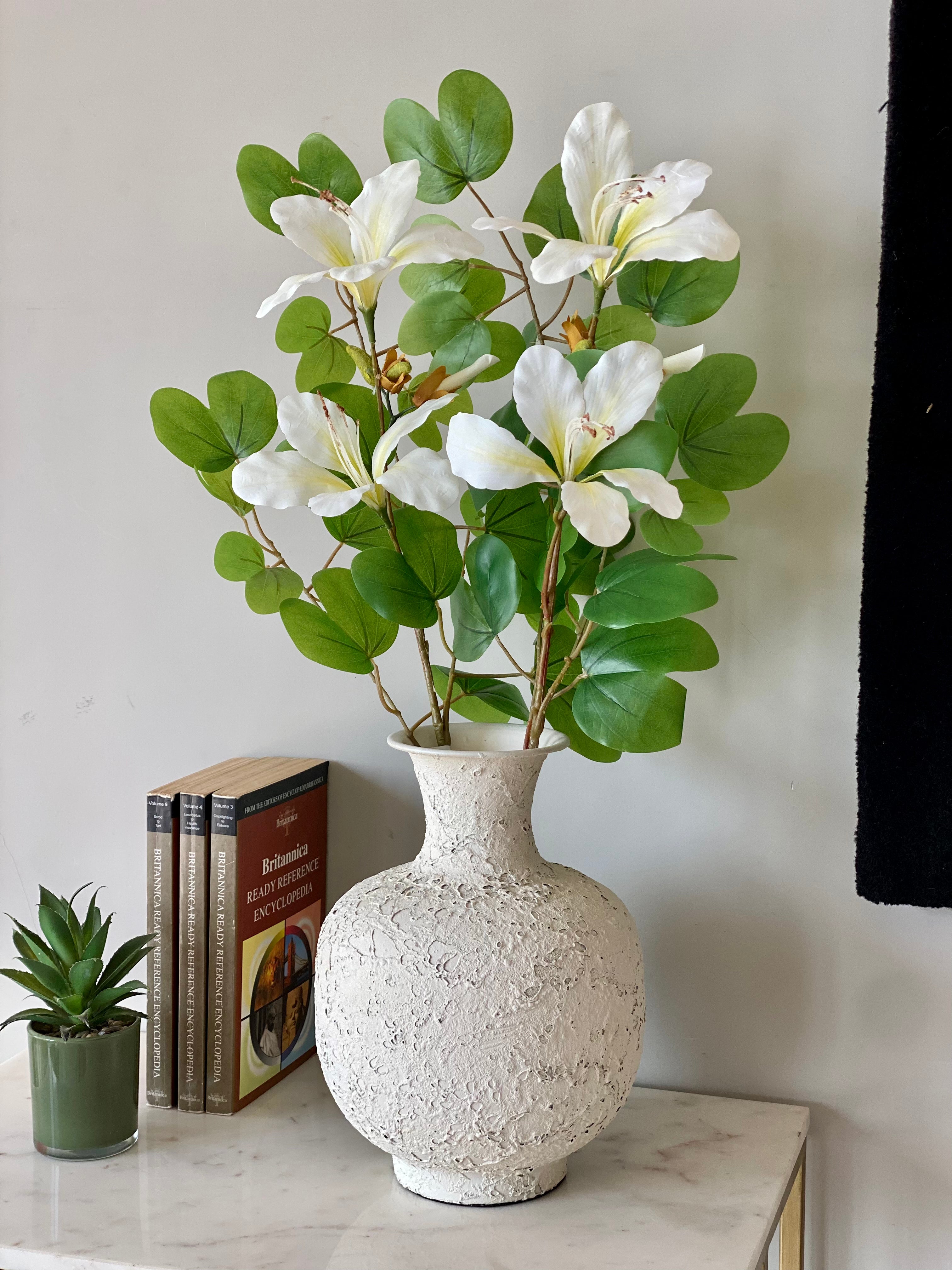 Artificial Bauhinia Flower Stem - White (Set of 2)