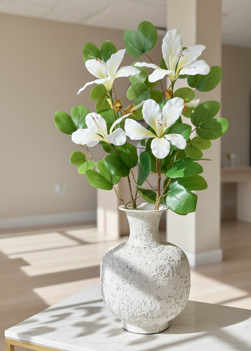 Artificial Bauhinia Flower Stem - White (Set of 2)