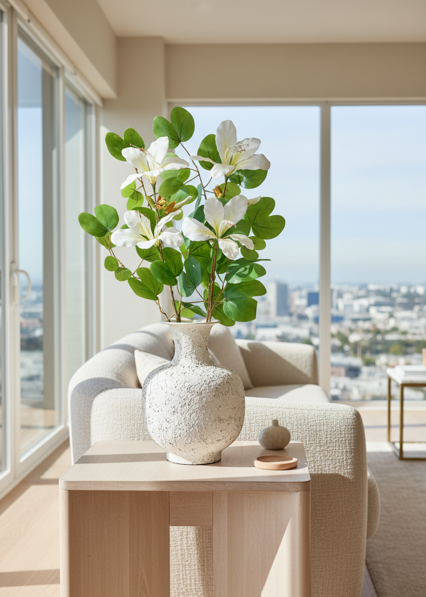 Artificial Bauhinia Flower Stem - White (Set of 2)