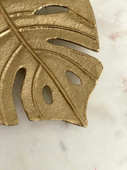 Gold Monstera Leaf Tray