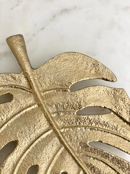 Gold Monstera Leaf Tray