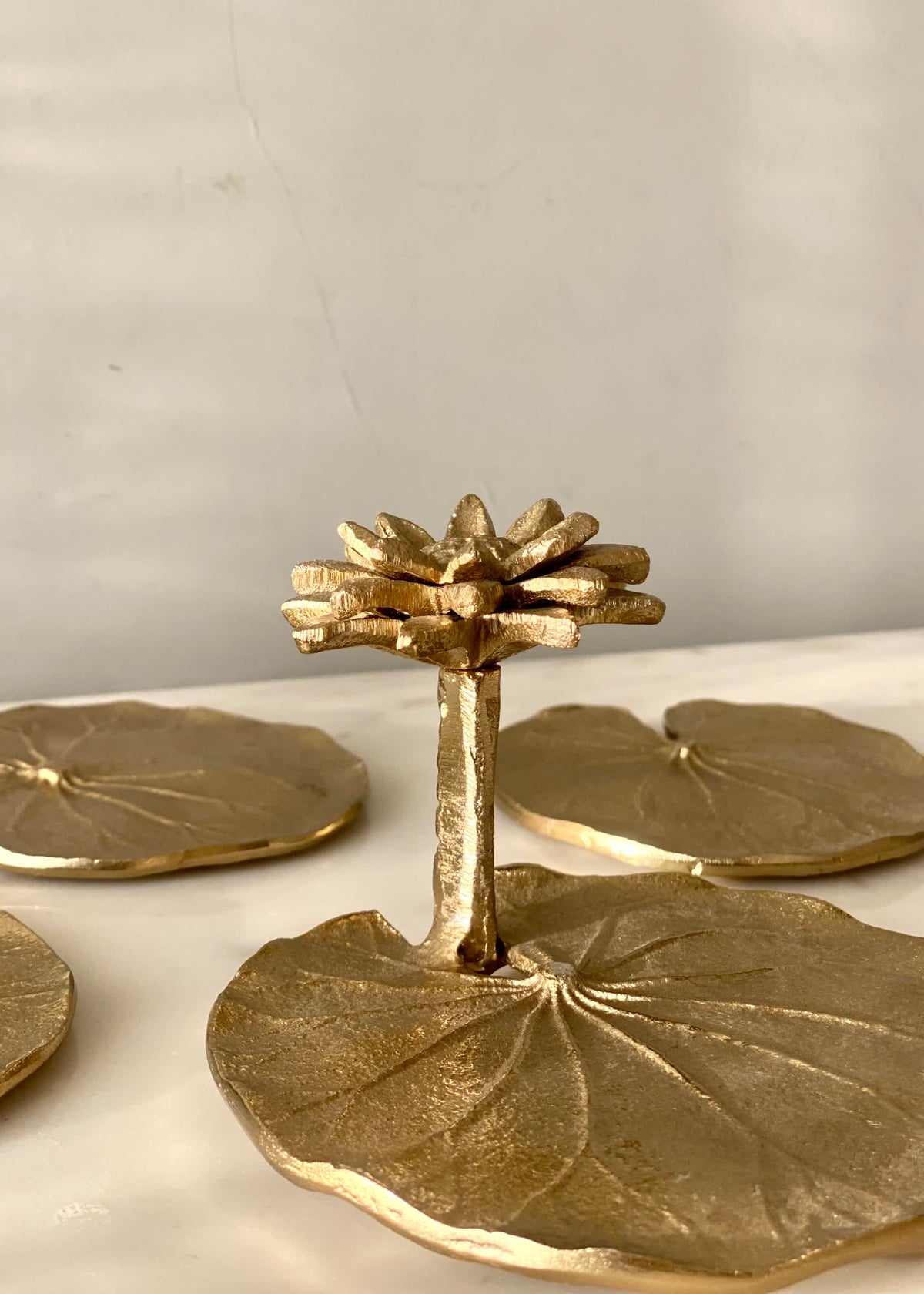 Lotus Bloom Gold Coaster Set of 4