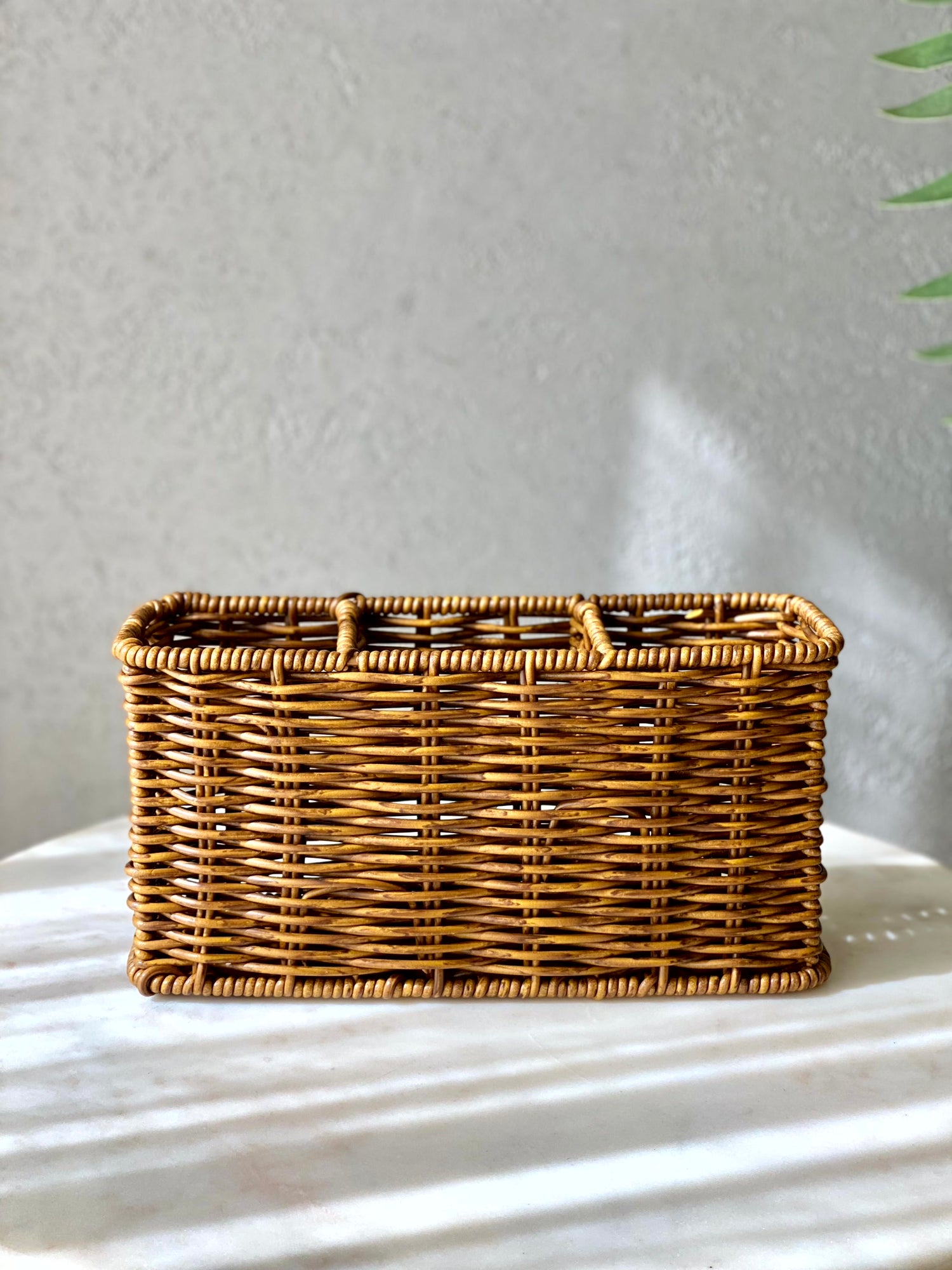 Boho Rattan Cutlery Holder - Brown