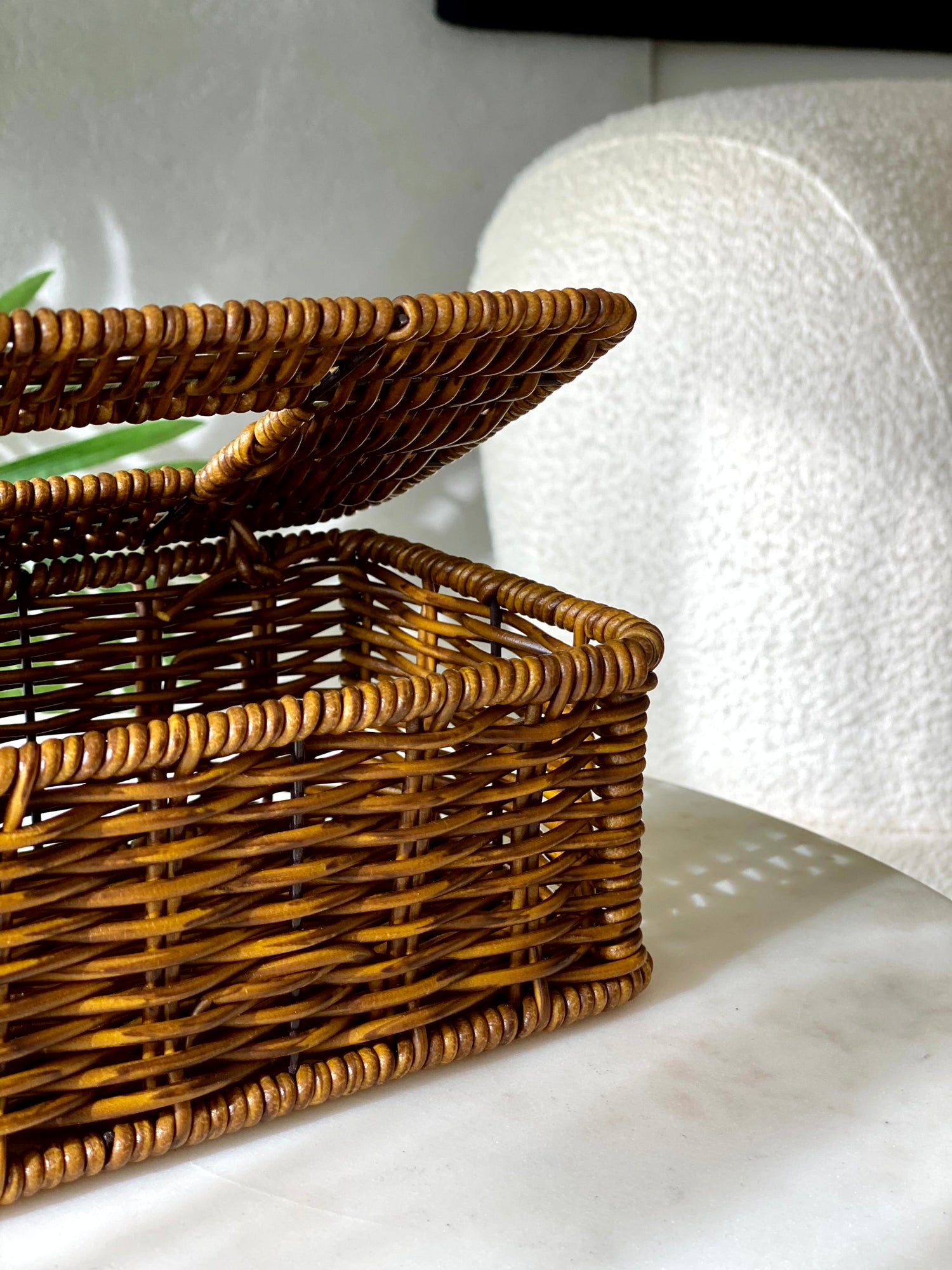 Boho Rattan Tissue Box - Brown