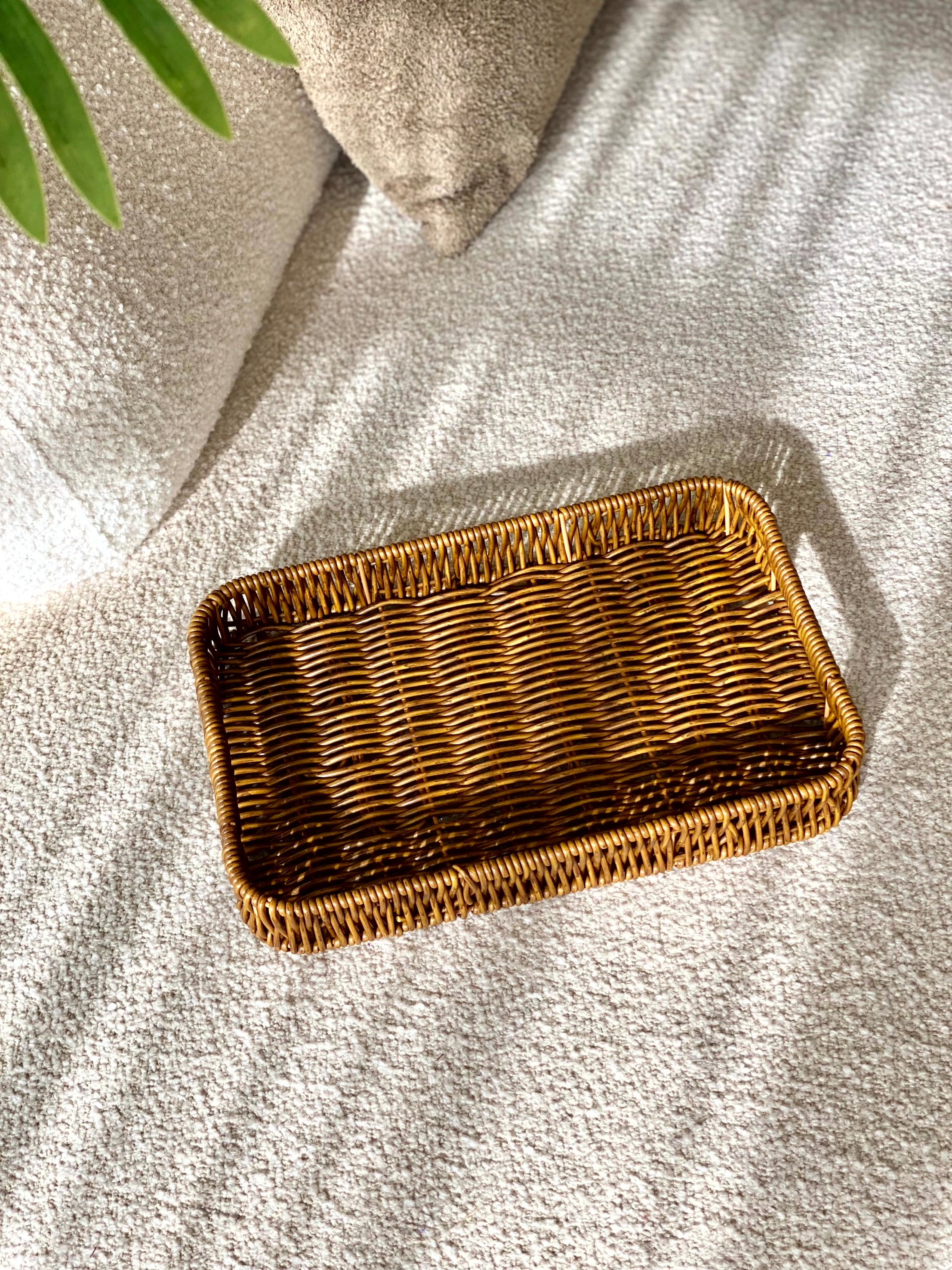 Boho Rattan Tray - Brown (Medium)