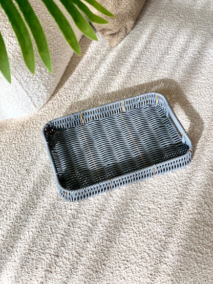 Boho Rattan Tray - Grey (Medium)