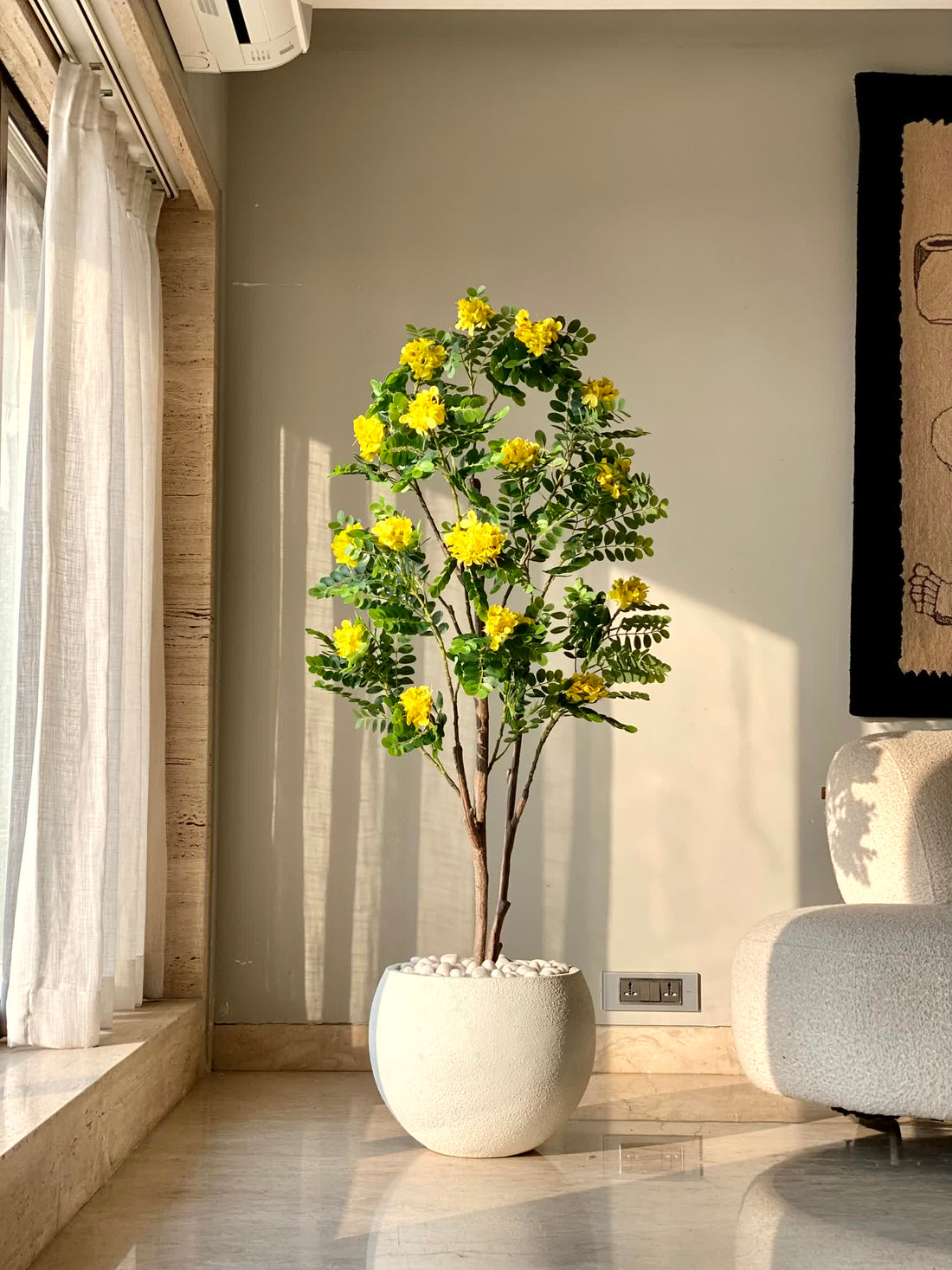 Artificial Golden Medallion Plant - 5 Feet