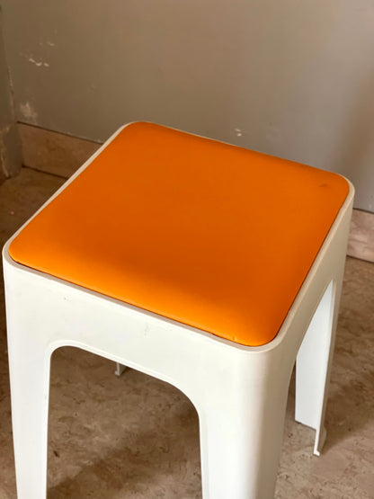 Savoy Stool - White &amp; Orange