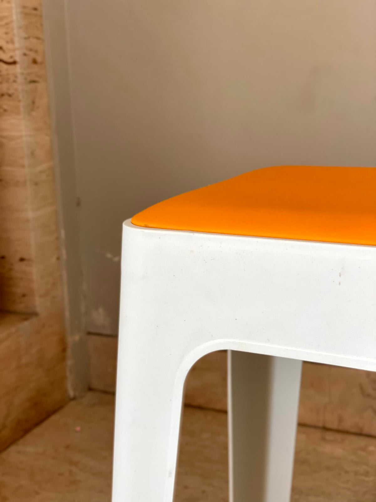 Savoy Stool - White &amp; Orange