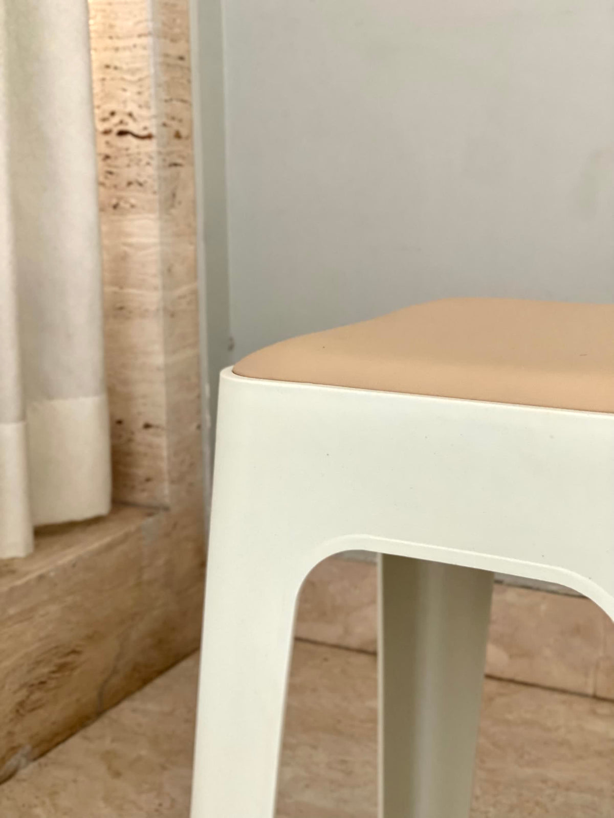 Savoy Stool - White &amp; Beige