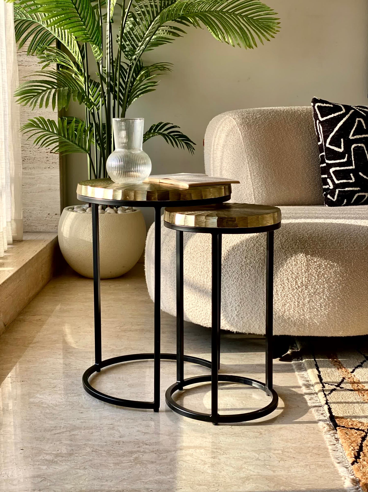 Ghana Nesting Gold Table - Set of 2
