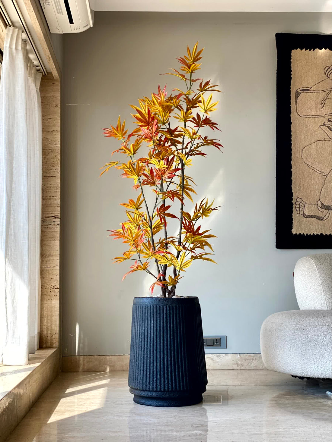 Artificial Orange Maple Plant - 5 Feet