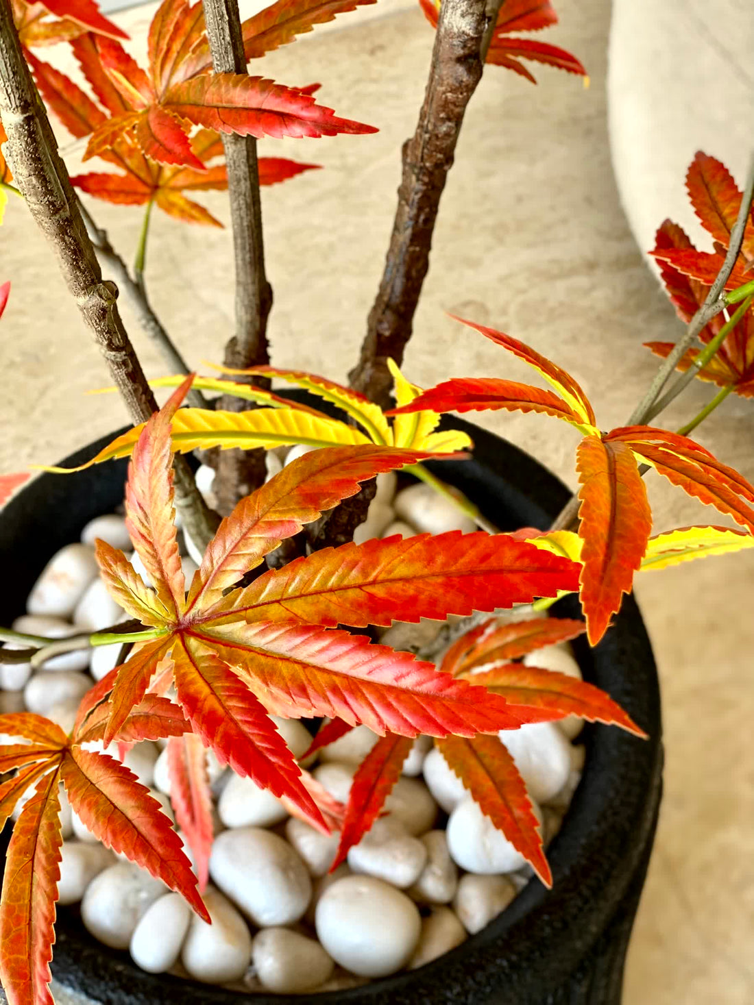 Artificial Orange Maple Plant - 5 Feet