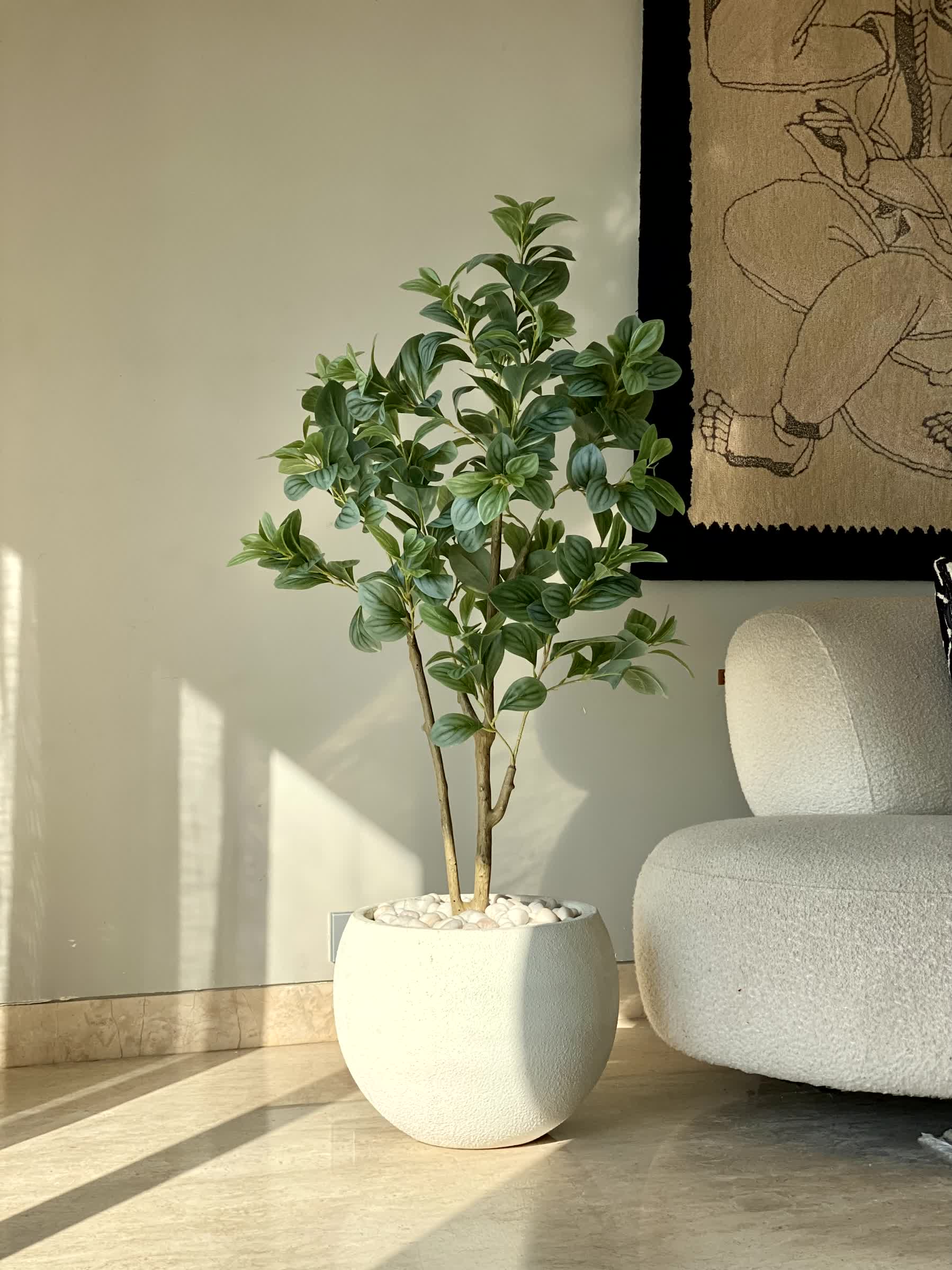 Artificial Variegated Schefflera Plant - 4 Feet