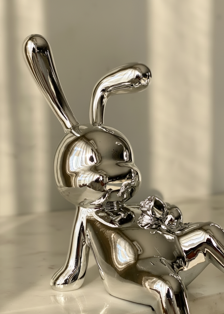Luxe Chrome Bunny Duo - Set of 2