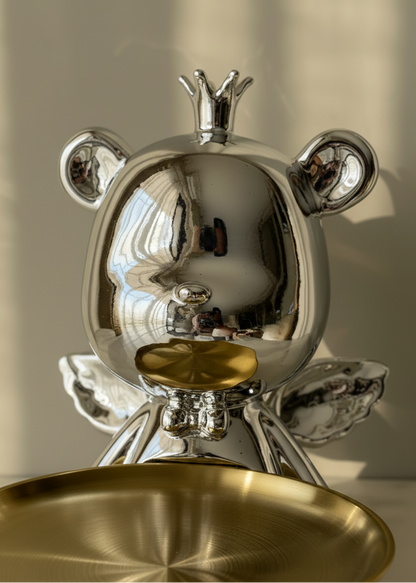 Chrome Bear Trinket Tray