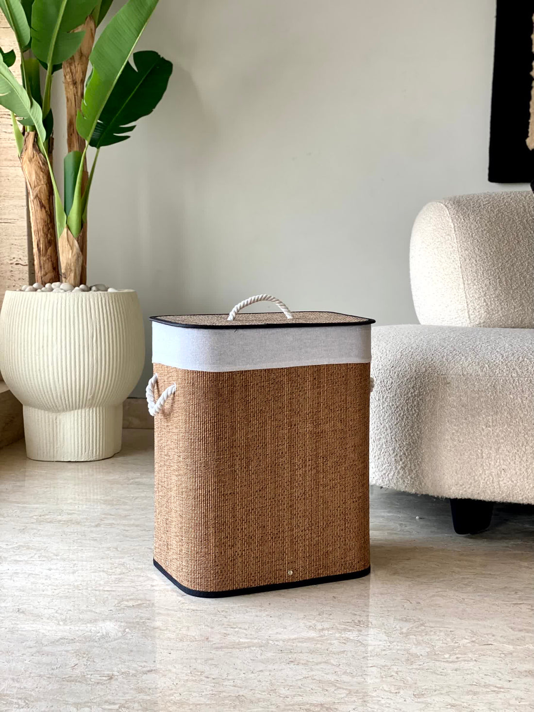 Terra Laundry Basket - White &amp; Brown