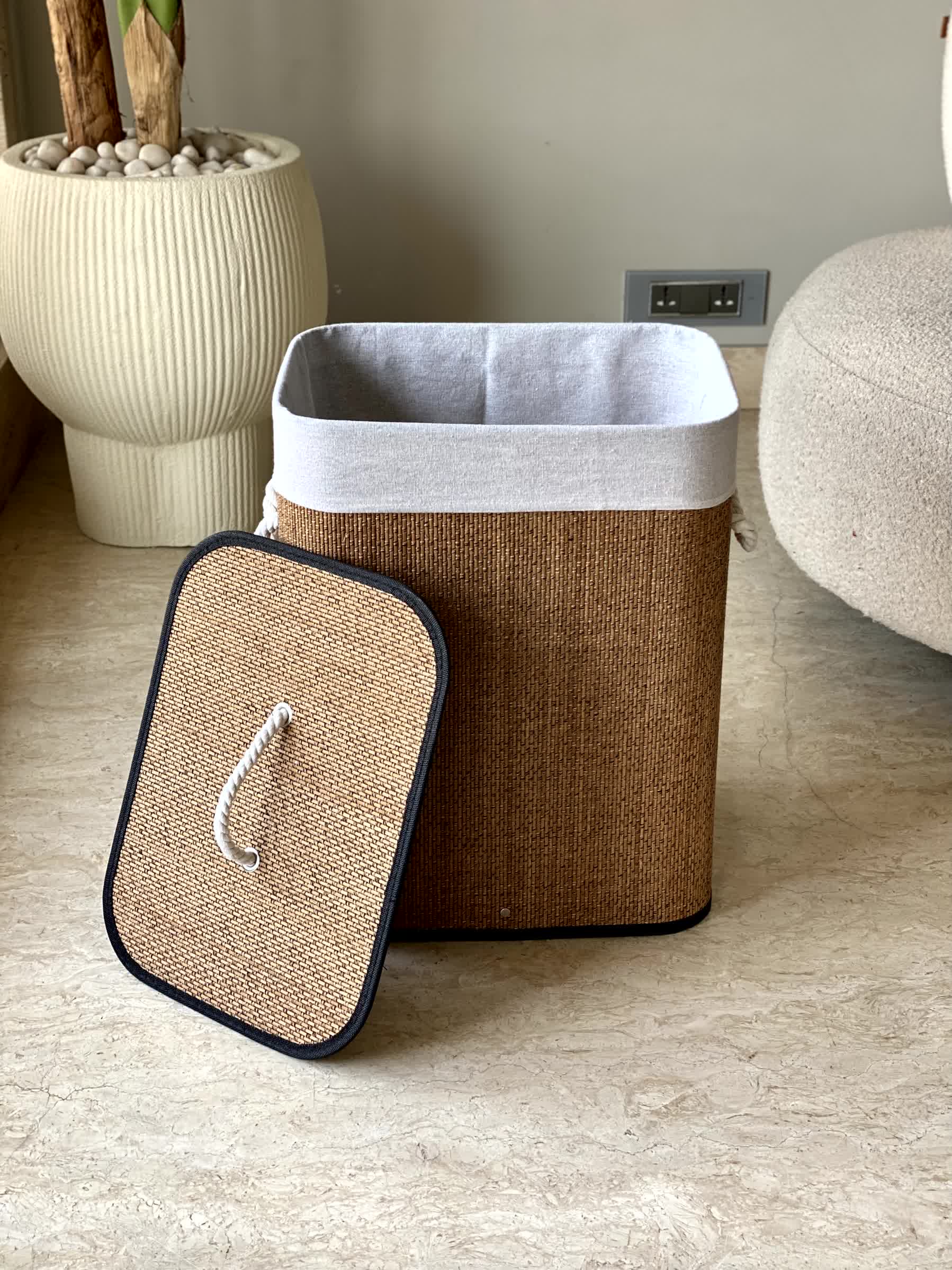 Terra Laundry Basket - White &amp; Brown