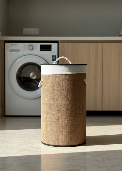 Savanna Laundry Basket - White &amp; Brown
