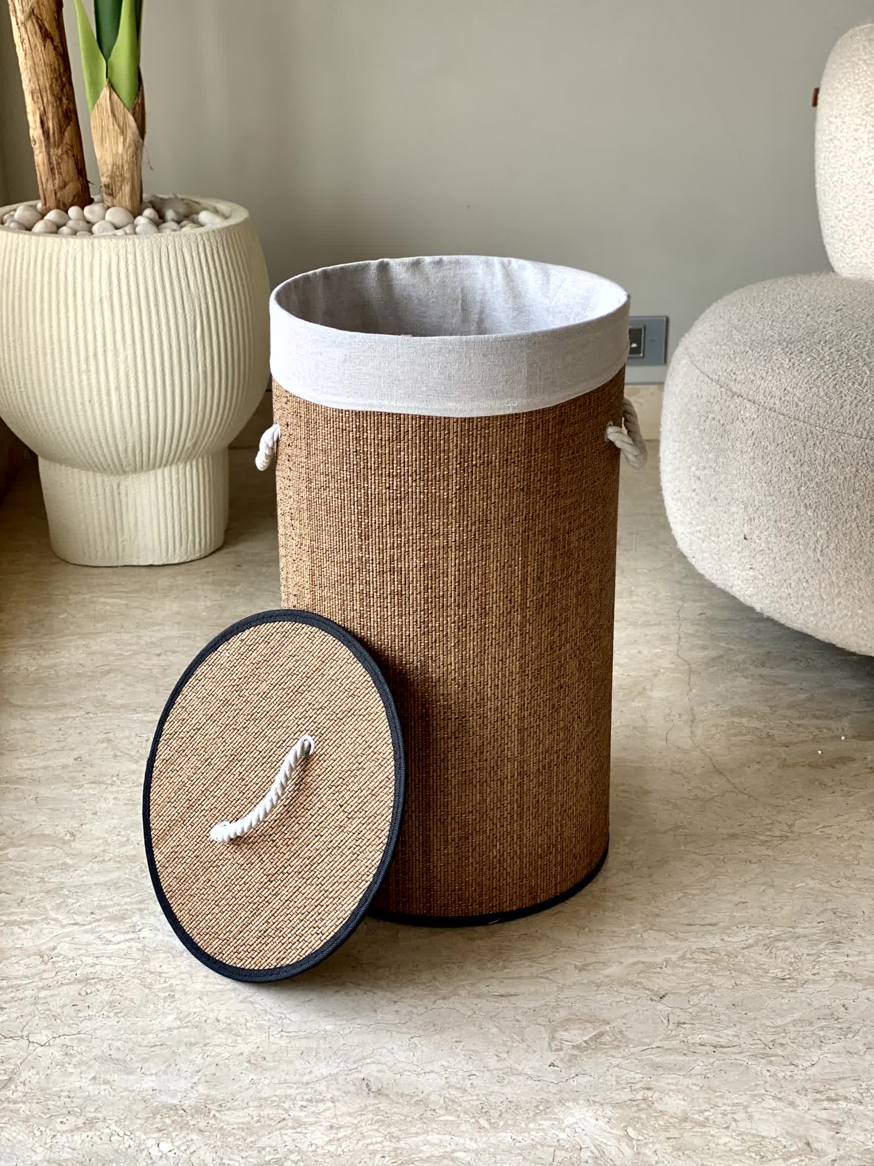 Savanna Laundry Basket - White &amp; Brown