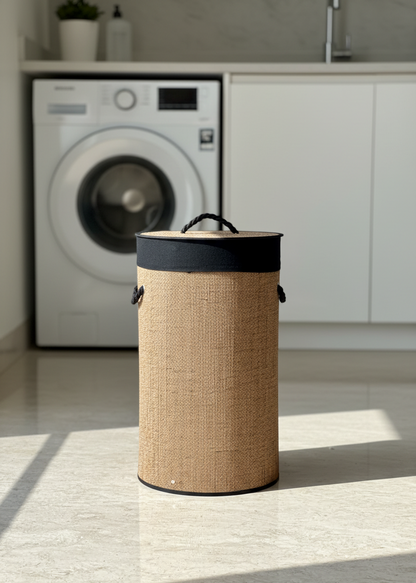 Savanna Laundry Basket - Black &amp; Brown