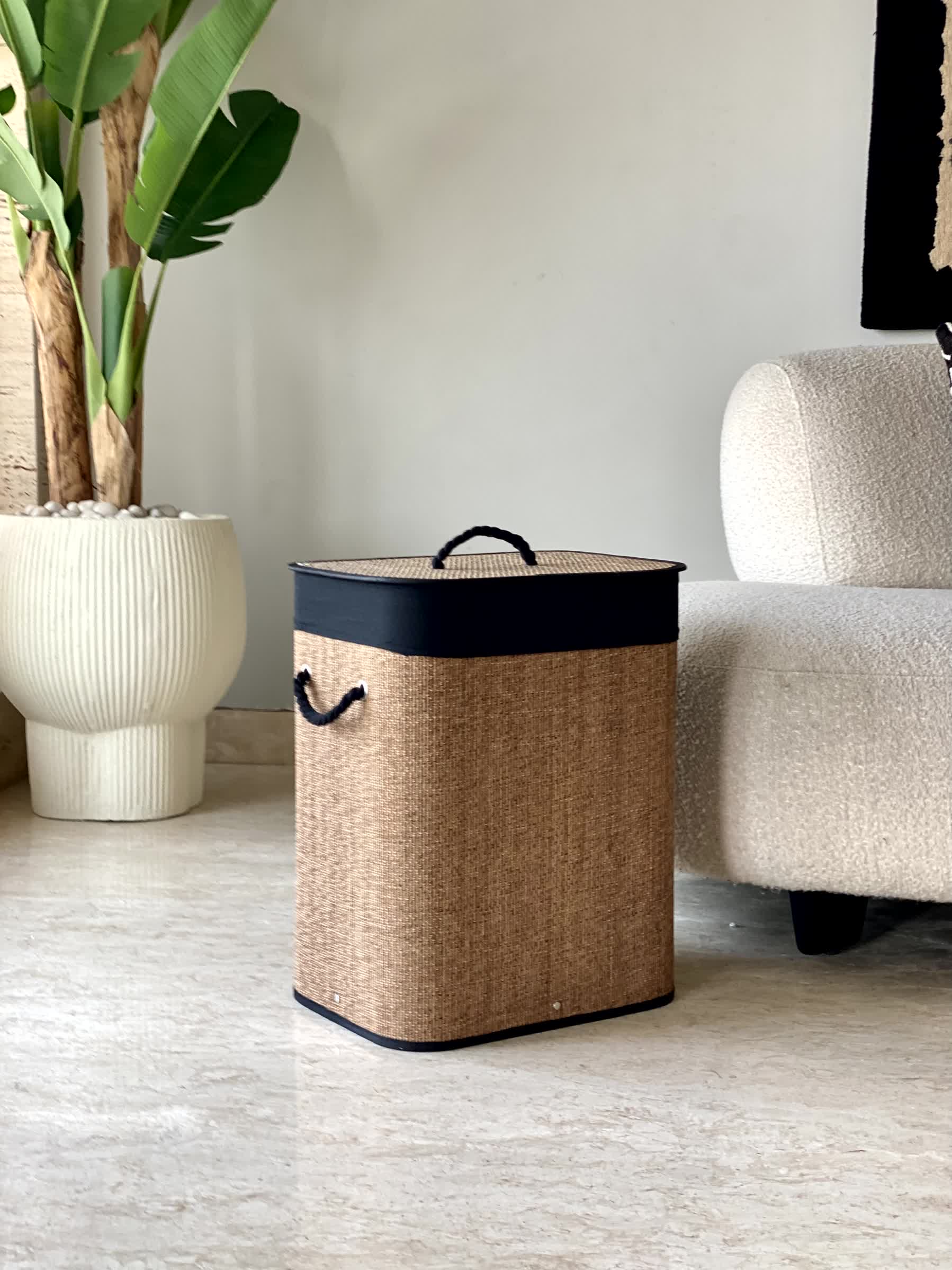 Terra Laundry Basket - Black &amp; Brown