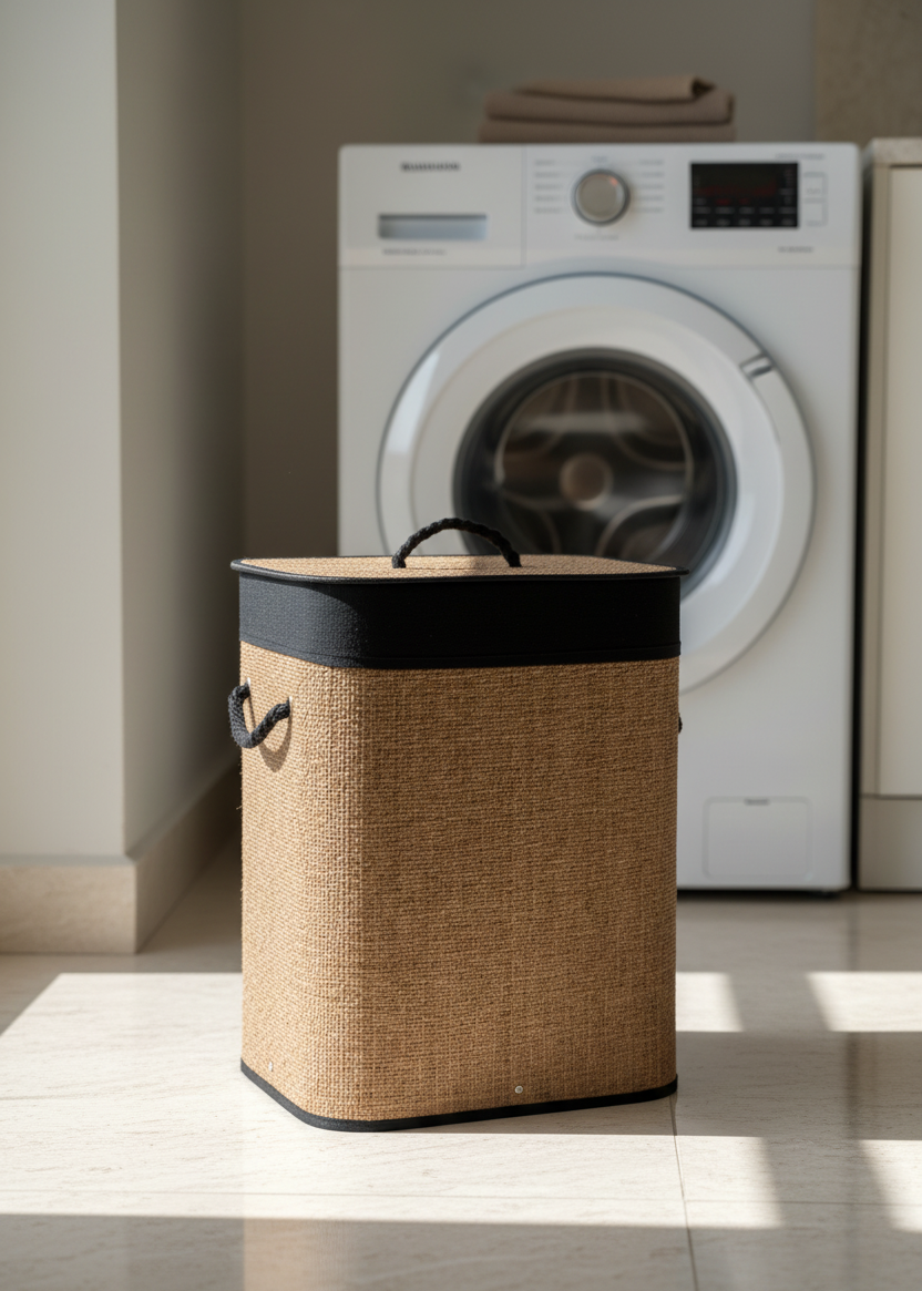 Terra Laundry Basket - Black & Brown