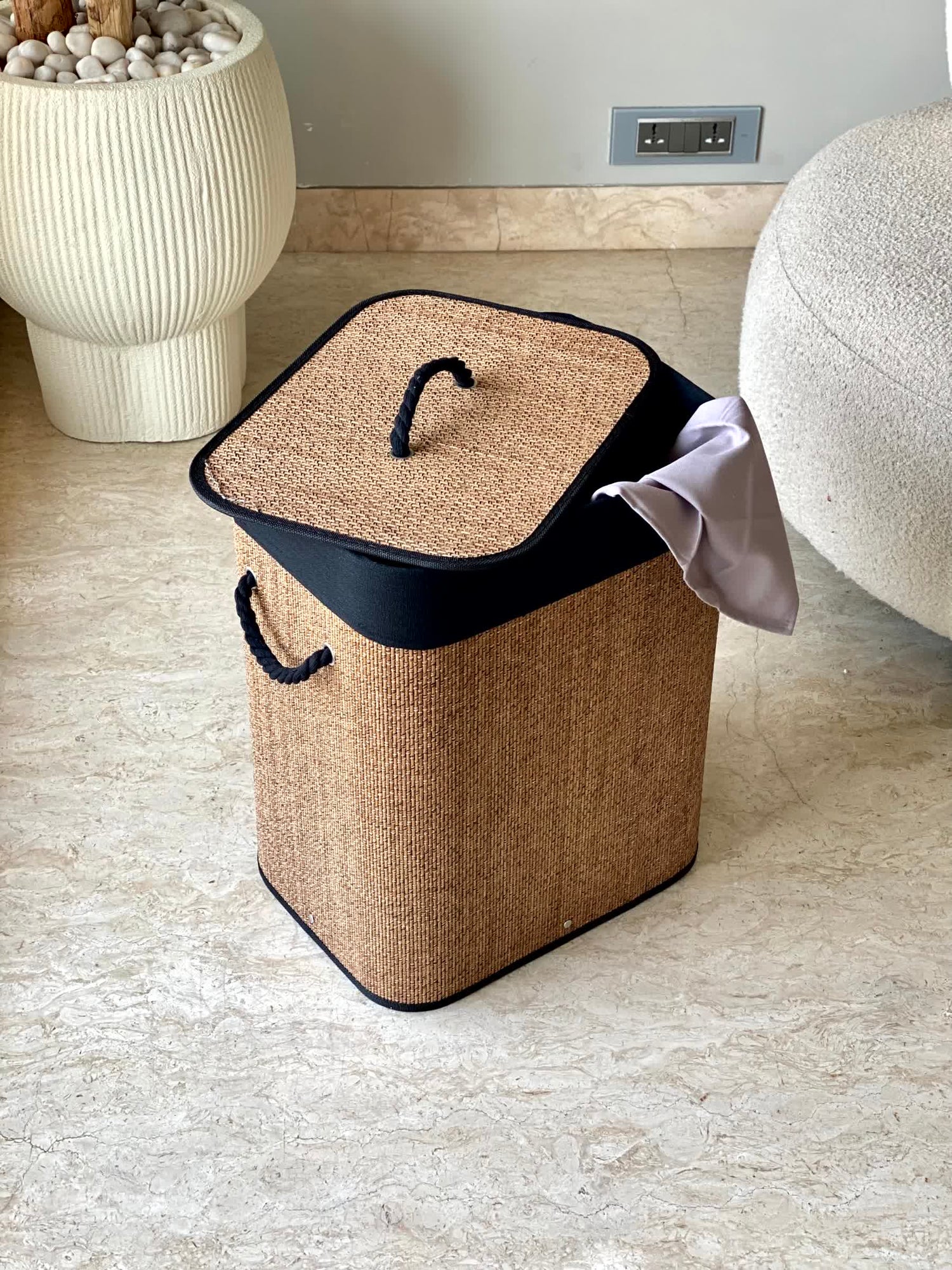 Terra Laundry Basket - Black &amp; Brown