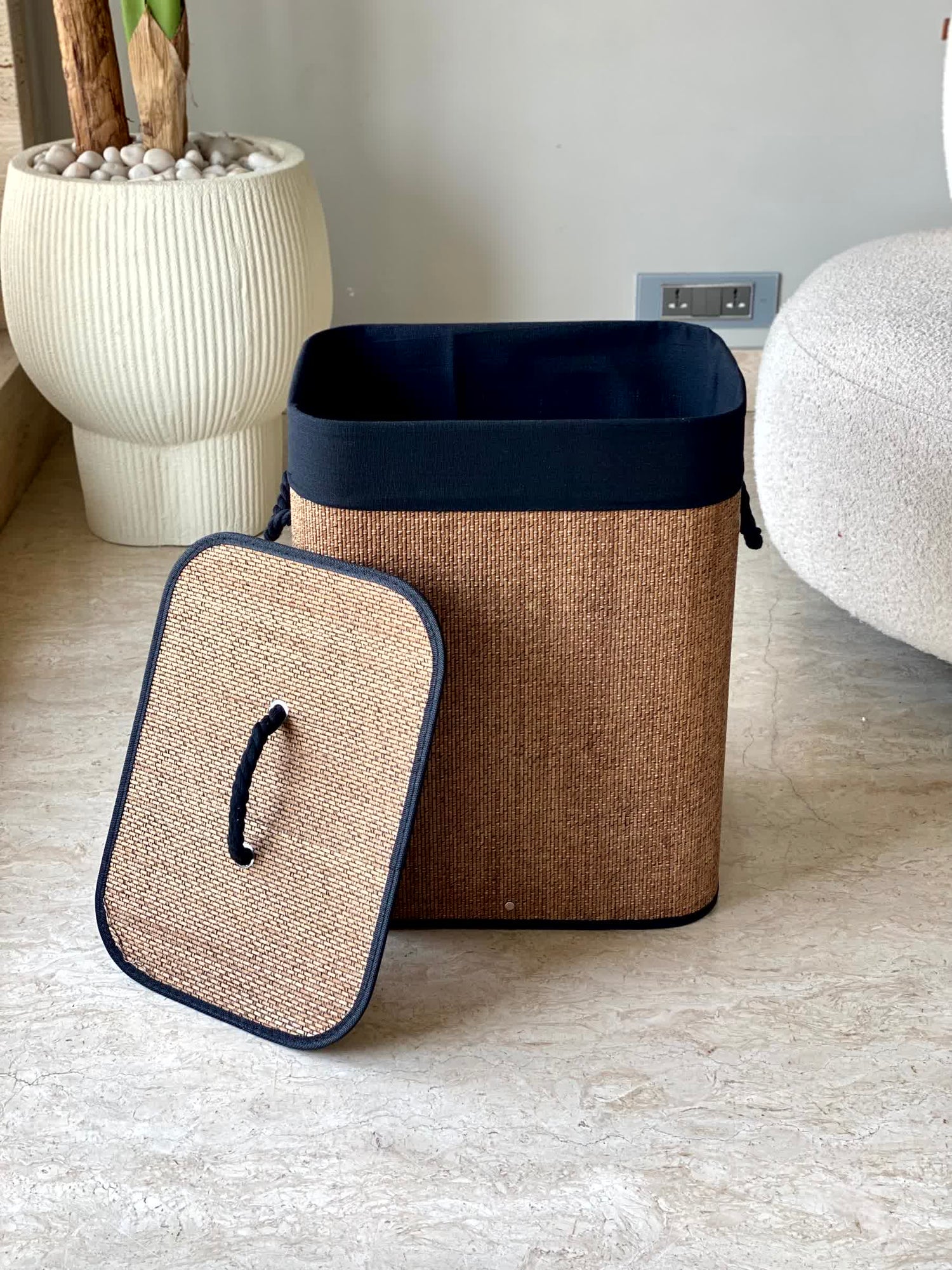 Terra Laundry Basket - Black &amp; Brown