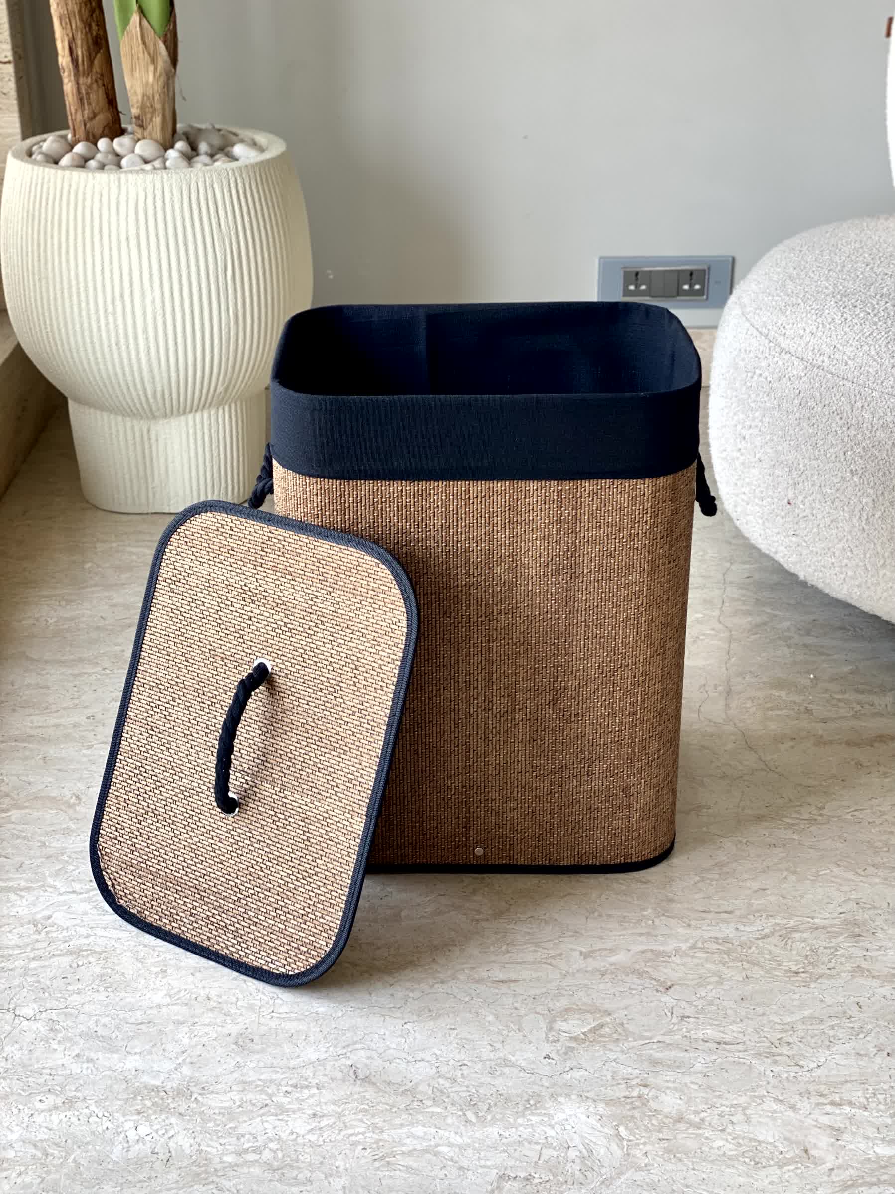 Terra Laundry Basket - Black &amp; Brown