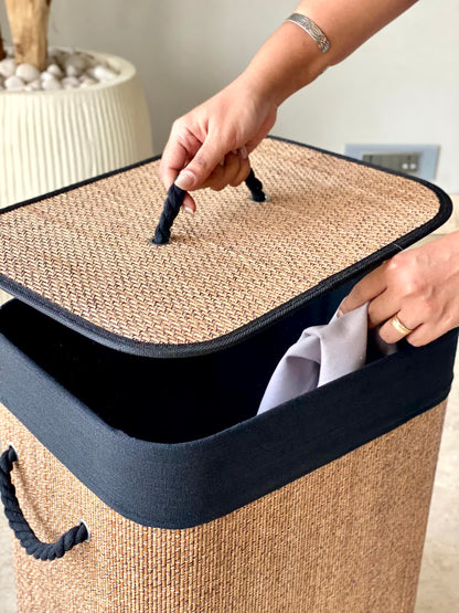 Terra Laundry Basket - Black &amp; Brown