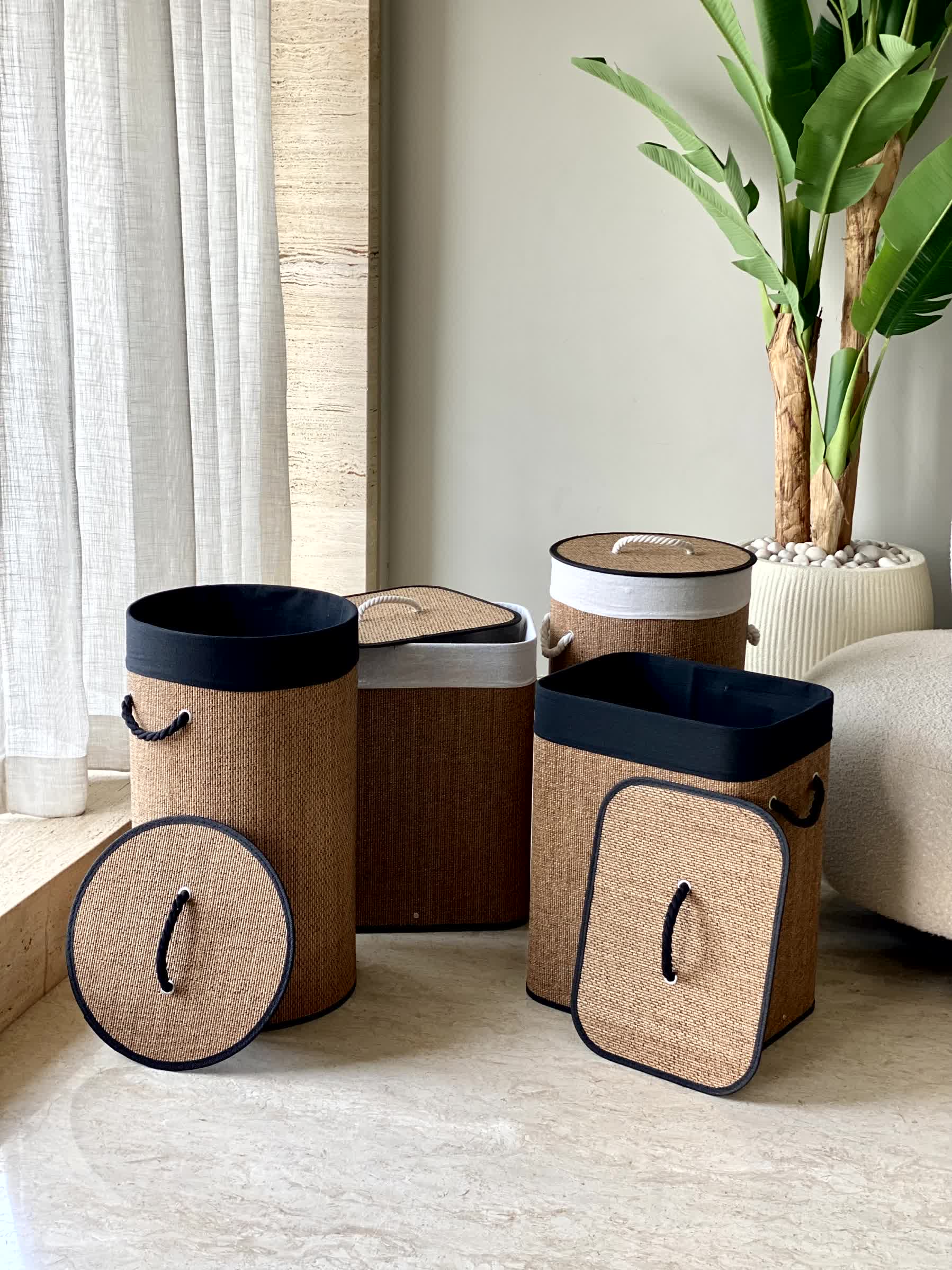 Savanna Laundry Basket - Black &amp; Brown