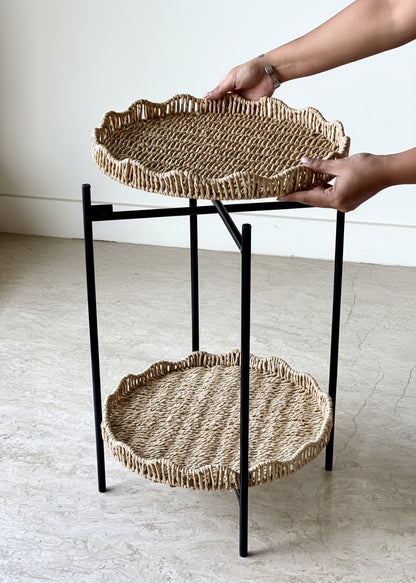 Two-Tier Rattan Organiser