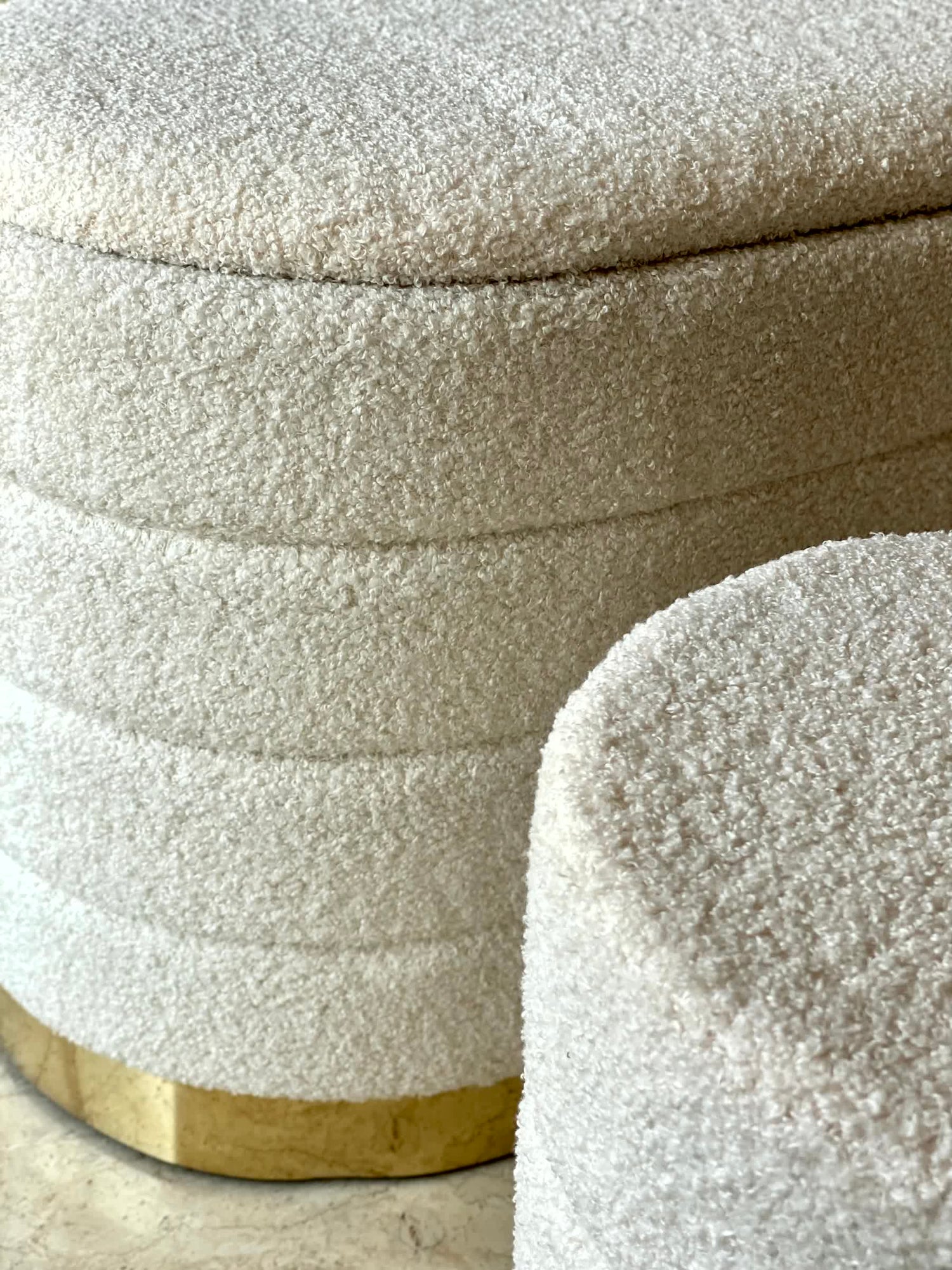Cloud Boucle Storage Pouffe Set - Ivory