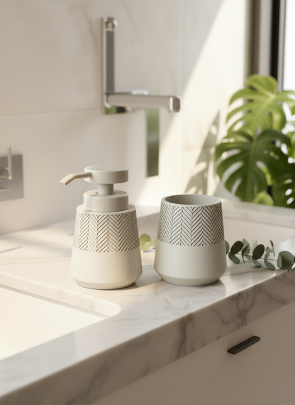 Gypsy Ecru Bathroom Set - Set of 2