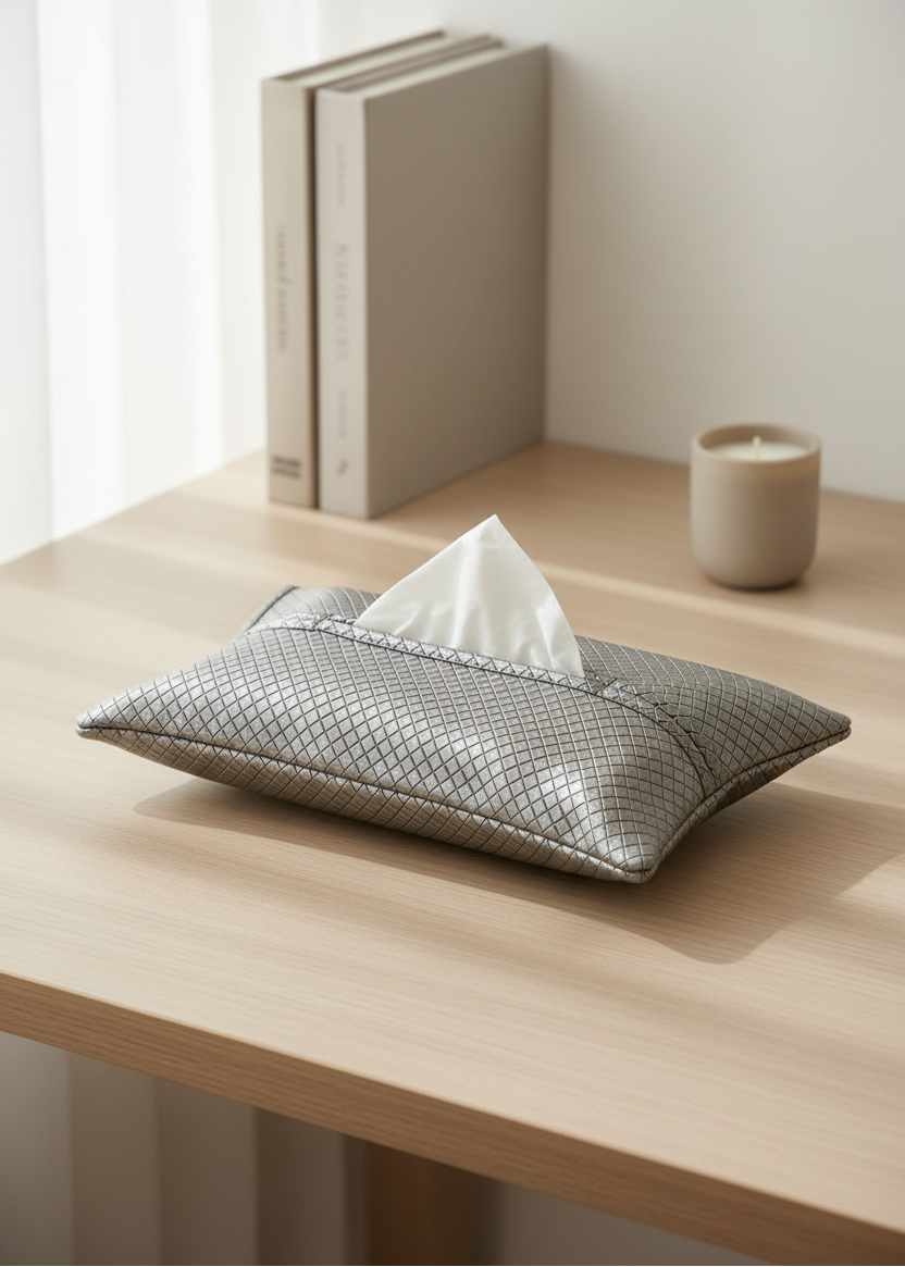 Braided Grey Tissue Cover